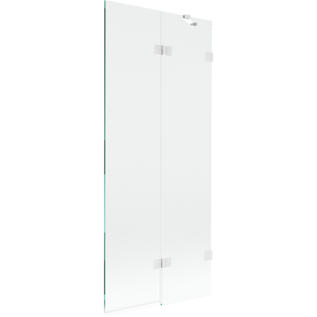 Mexen Lunar 2-szárnyú, jobbos, 80 x 150 cm-es, átlátszó, fehér zuhanyfal - 897-080-100-20-00-P
