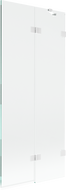 Mexen Lunar paravan de cadă cu două canaturi dreapta 80 x 150 cm, transparent, alb - 897-080-100-20-00-P