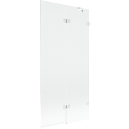 Mexen Lunar 2-szárnyú jobbos fürdőszobai paraván 90 x 150 cm, átlátszó, fehér - 897-090-100-20-00-P