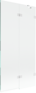 Mexen Lunar 2-szárnyú jobbos fürdőszobai paraván 90 x 150 cm, átlátszó, fehér - 897-090-100-20-00-P