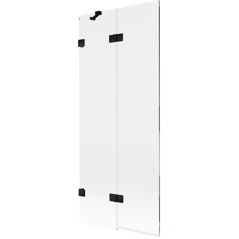 Mexen Lunar 2-szárnyú bal oldali fürdőkád paraván 80 x 150 cm, átlátszó, fekete - 897-080-100-70-00-L