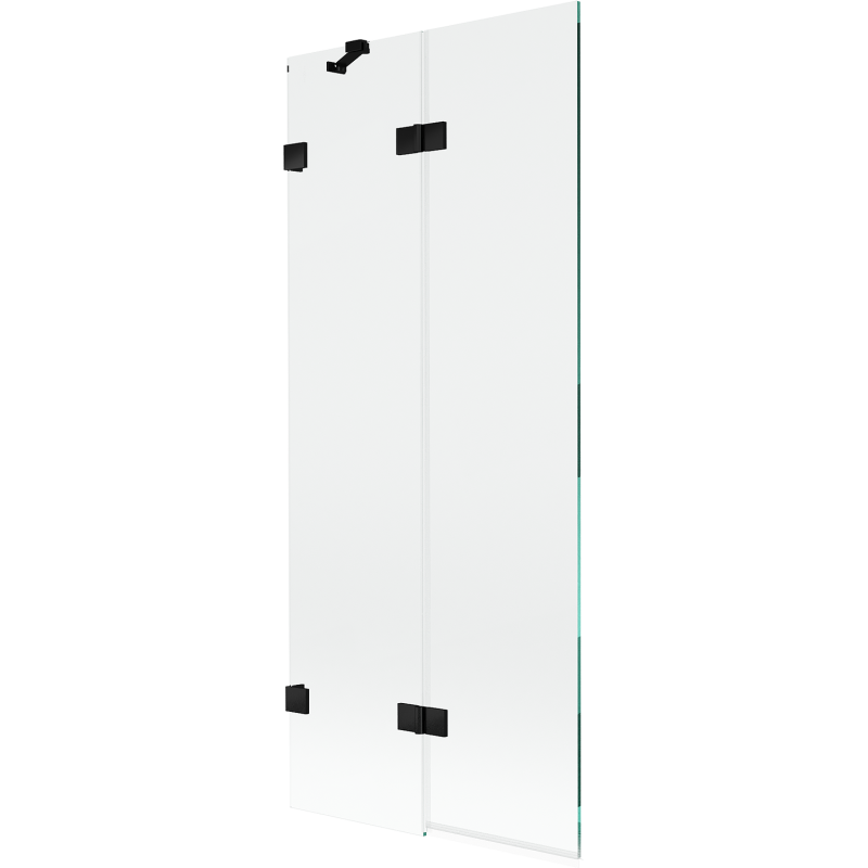 Mexen Lunar paravan cadă 2-pliabil stânga 80 x 150 cm, transparent, negru - 897-080-100-70-00-L