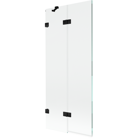 Mexen Lunar 2-szárnyú bal oldali fürdőkád paraván 80 x 150 cm, átlátszó, fekete - 897-080-100-70-00-L