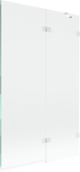 Mexen Lunar 2 szárnyas zuhanyfal, jobb oldali, 110 x 150 cm, átlátszó, fehér - 897-110-100-20-00-P