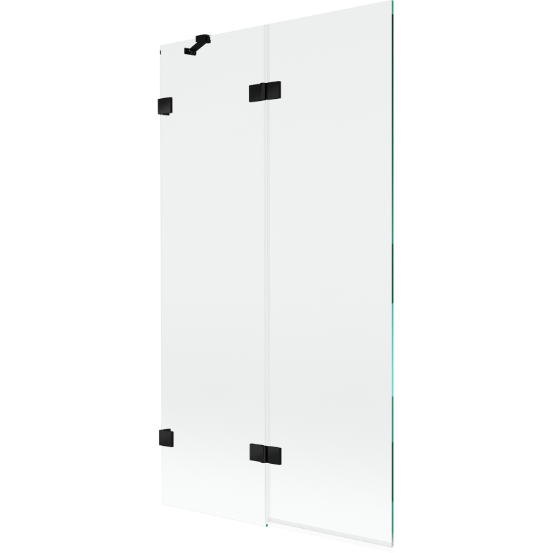 Mexen Lunar paravan de cadă cu 2 panouri stânga 100 x 150 cm, transparent, negru - 897-100-100-70-00-L