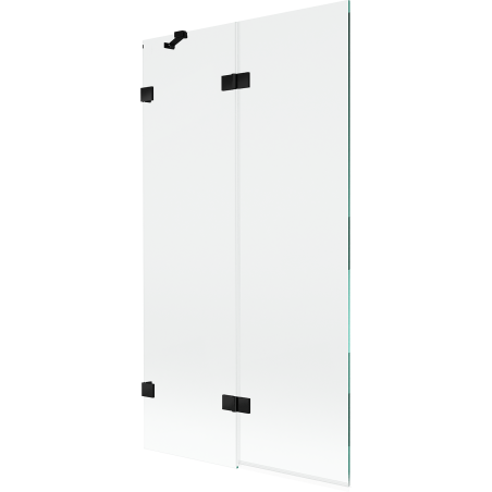 Mexen Lunar 2 szárnyú kádparaván bal 100 x 150 cm, átlátszó, fekete - 897-100-100-70-00-L