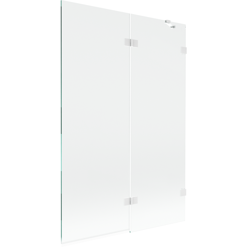 Mexen Lunar paravan de cadă 2-canaturi dreapta 120 x 150 cm, transparent, alb - 897-120-100-20-00-P