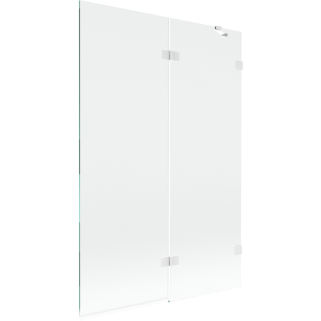 Mexen Lunar paravan cadă cu 2 aripi dreapta 120 x 150 cm, transparent, alb - 897-120-100-20-00-P