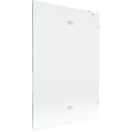Mexen Lunar paravan de cadă 2-canaturi dreapta 120 x 150 cm, transparent, alb - 897-120-100-20-00-P