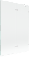 Mexen Lunar kétszárnyú kádparaván jobbos 120 x 150 cm, átlátszó, fehér - 897-120-100-20-00-P