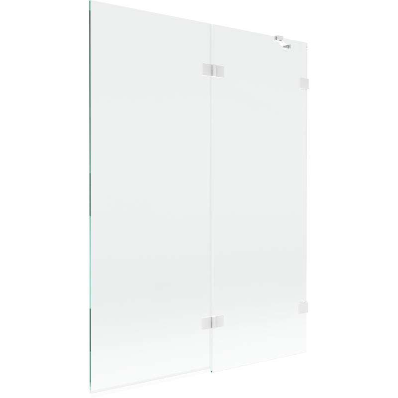 Mexen Lunar 2-szárnyú, jobbos 130 x 150 cm-es fürdőruházat, áttetsző, fehér - 897-130-100-20-00-P