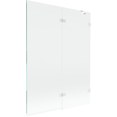 Mexen Lunar 2-szárnyú, jobbos 130 x 150 cm-es fürdőruházat, áttetsző, fehér - 897-130-100-20-00-P