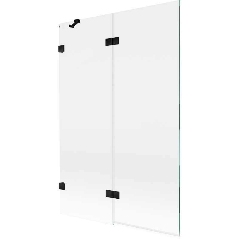 Mexen Lunar paravan de baie din sticlă cu 2 panouri, stânga 120 x 150 cm, transparent, negru - 897-120-100-70-00-L