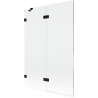 Mexen Lunar paravan de baie din sticlă cu 2 panouri, stânga 120 x 150 cm, transparent, negru - 897-120-100-70-00-L