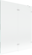 Mexen Lunar kádparaván, 2 szárnyú, jobb oldali, 140 x 150 cm, átlátszó, fehér - 897-140-100-20-00-P