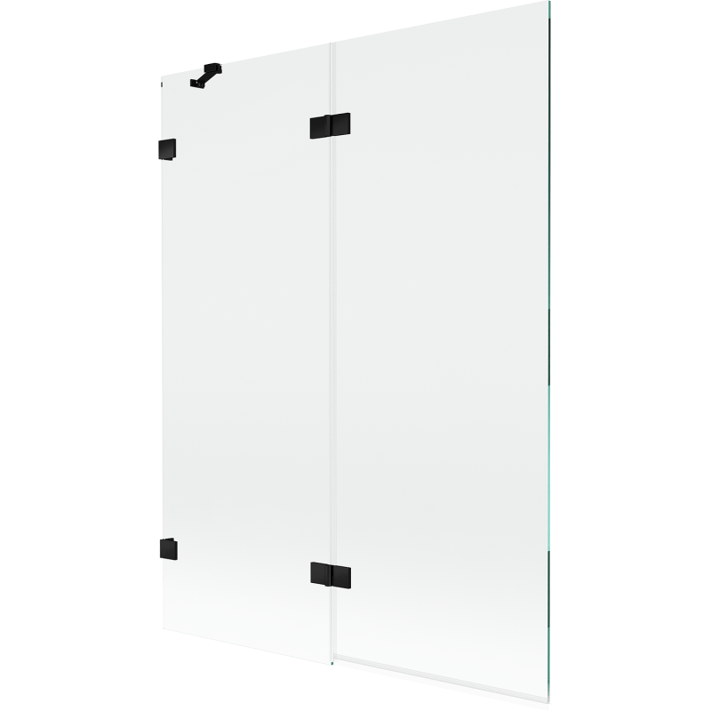 Mexen Lunar paravan cadă 2 uși stânga 130 x 150 cm, transparent, negru - 897-130-100-70-00-L