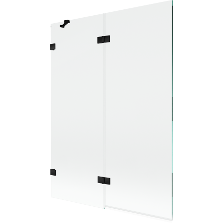 Mexen Lunar paravan cadă 2 uși stânga 130 x 150 cm, transparent, negru - 897-130-100-70-00-L
