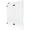 Mexen Lunar paravan cadă 2 uși stânga 130 x 150 cm, transparent, negru - 897-130-100-70-00-L