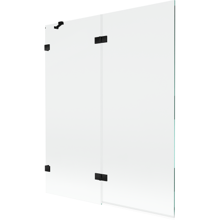 Mexen Lunar balra nyíló 2 szárnyú kádparaván 140 x 150 cm, átlátszó, fekete - 897-140-100-70-00-L