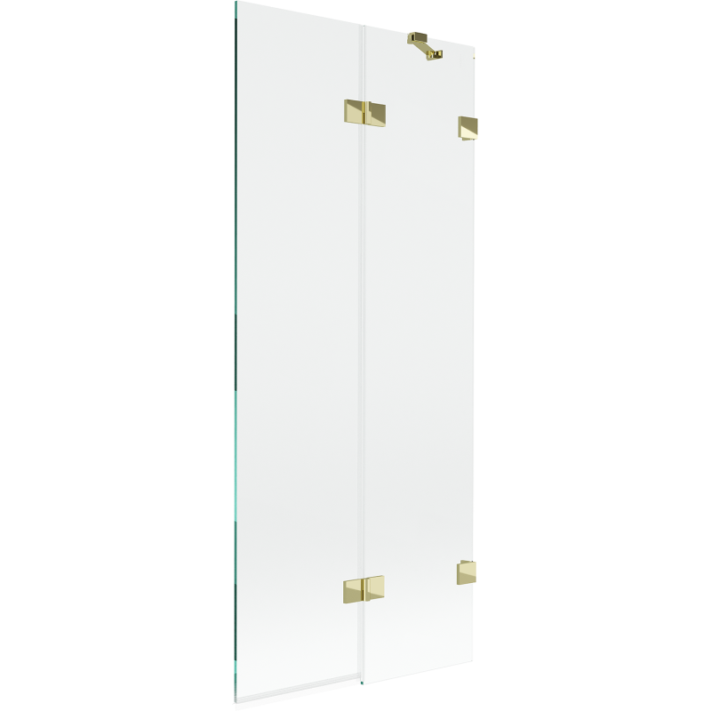 Mexen Lunar paravan cadă 2-pliu dreapta 80 x 150 cm, transparent, auriu - 897-080-100-50-00-P