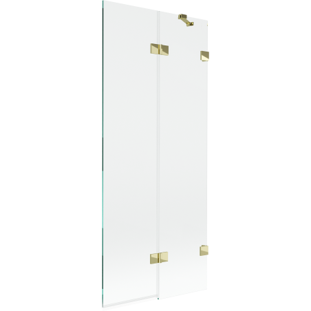 Mexen Lunar paravan cadă 2-pliu dreapta 80 x 150 cm, transparent, auriu - 897-080-100-50-00-P