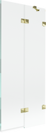 Mexen Lunar 2-szárnyú fürdőkád paraván, jobb, 80 x 150 cm, átlátszó, arany - 897-080-100-50-00-P