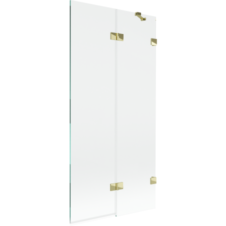 Mexen Lunar jobbos, kétszárnyú 90 x 150 cm-es fürdőszobai válaszfal, átlátszó, arany - 897-090-100-50-00-P