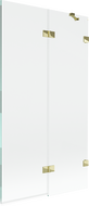 Mexen Lunar kádparaván 2-szárnyú jobb 100 x 150 cm, átlátszó, arany - 897-100-100-50-00-P