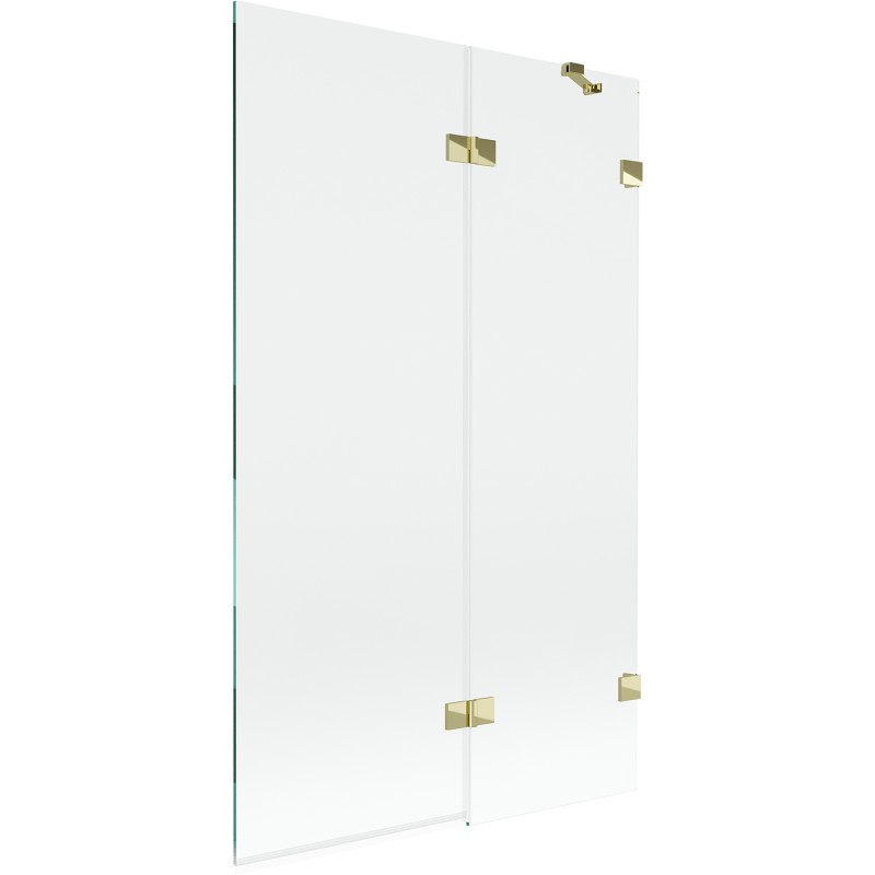 Mexen Lunar paravan cadă 2-pliant dreapta 110 x 150 cm, transparent, auriu - 897-110-100-50-00-P