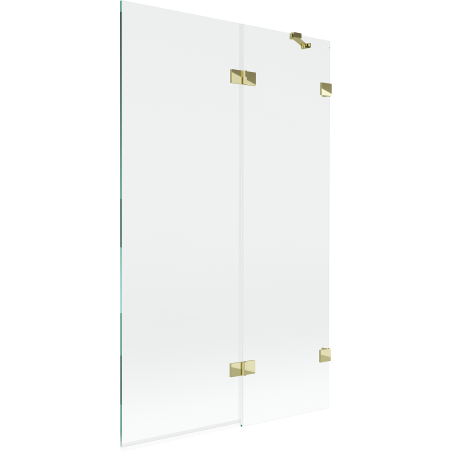 Mexen Lunar paravan cadă 2-pliant dreapta 110 x 150 cm, transparent, auriu - 897-110-100-50-00-P