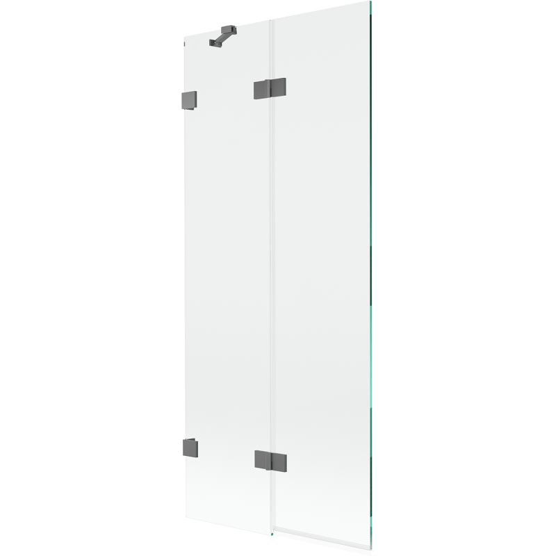 Mexen Lunar paravan de baie 2-panouri stânga 80 x 150 cm, transparent, metal gun - 897-080-100-95-00-L