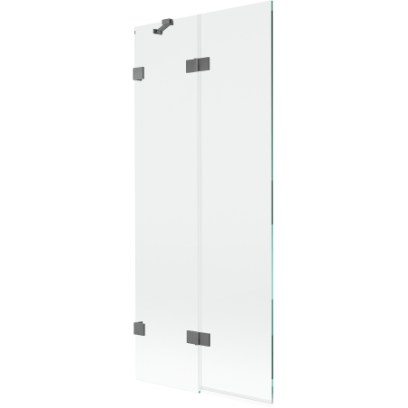 Mexen Lunar paravan de baie 2-panouri stânga 80 x 150 cm, transparent, metal gun - 897-080-100-95-00-L