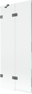 Mexen Lunar 2-részes bal oldali kádparaván 80 x 150 cm, átlátszó, gun metal - 897-080-100-95-00-L