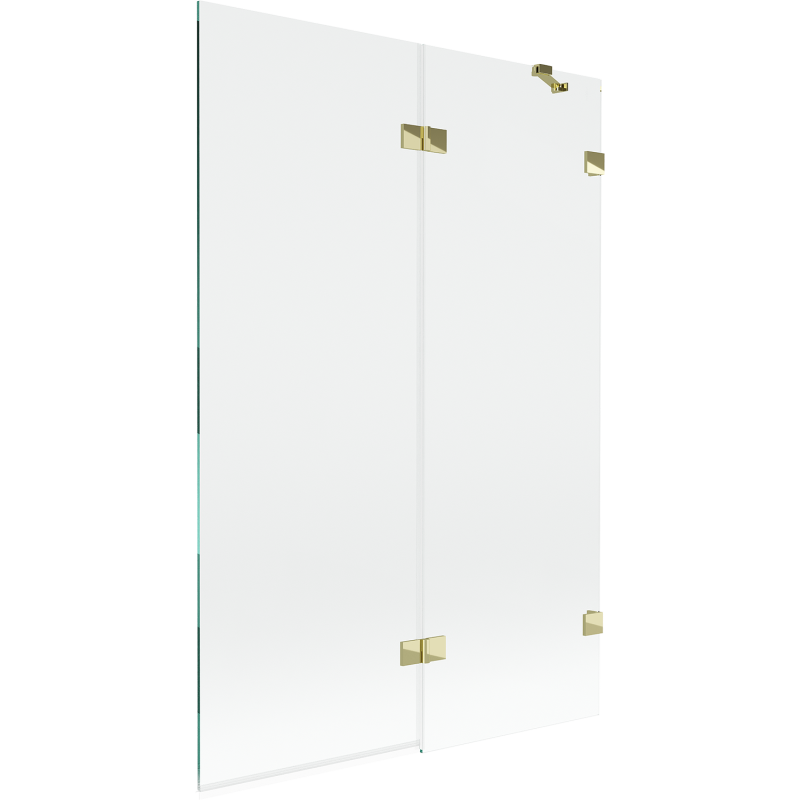 Mexen Lunar kádparaván, 2-szárnyú, jobb oldali 120 x 150 cm, átlátszó, arany - 897-120-100-50-00-P