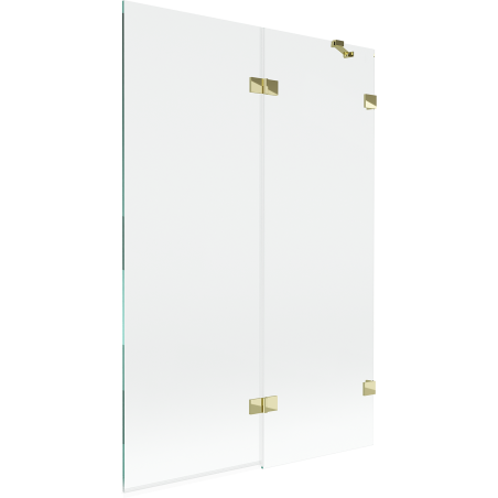 Mexen Lunar kádparaván, 2-szárnyú, jobb oldali 120 x 150 cm, átlátszó, arany - 897-120-100-50-00-P