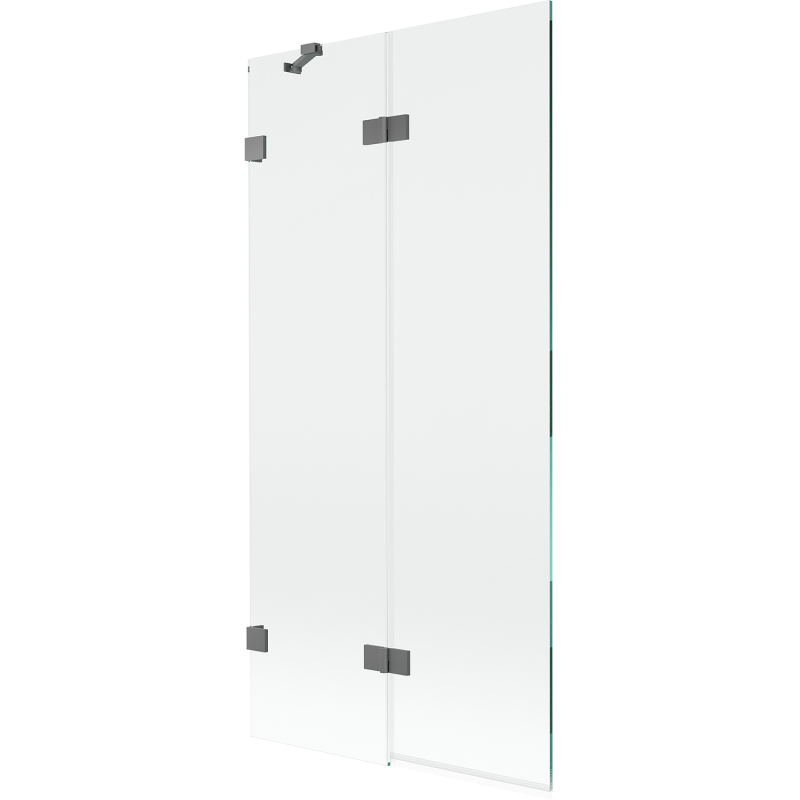 Mexen Lunar fürdőkád paraván 2-szárnyú bal 90 x 150 cm, átlátszó, gun metal - 897-090-100-95-00-L