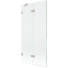 Paravan cadă de baie Mexen Lunar cu 2 panouri, stânga 90 x 150 cm, transparent, nichel periat - 897-090-100-97-00-L