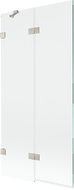 Mexen Lunar paravan de baie cu 2 uși pliante, stânga, 90 x 150 cm, transparent, nichel periat - 897-090-100-97-00-L