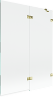 Mexen Lunar kétrészes jobbos fürdőszobai paraván 130 x 150 cm, átlátszó, arany - 897-130-100-50-00-P