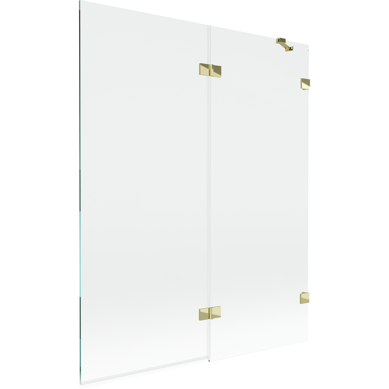 Mexen Lunar duplaszárnyú kád válaszfal, jobboldali, 140 x 150 cm, átlátszó, arany - 897-140-100-50-00-P