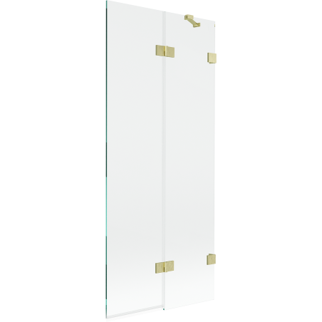 Mexen Lunar paravan de baie cu două aripi dreapta 80 x 150 cm, transparent, auriu periat - 897-080-100-55-00-P