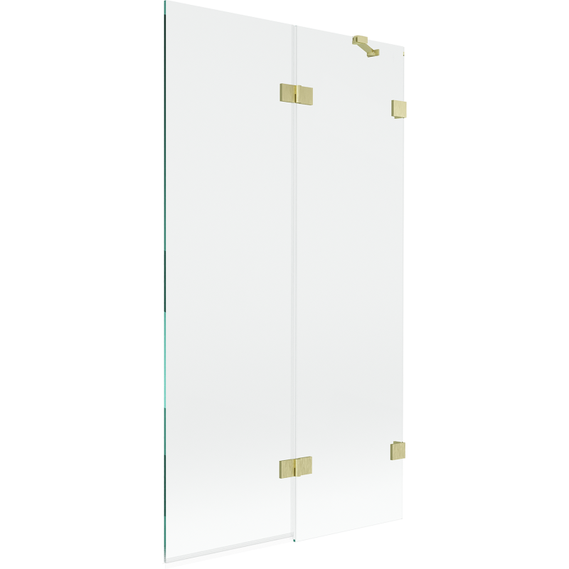 Mexen Lunar paravan de cadă cu 2 uși, dreapta 100 x 150 cm, transparent, auriu periat - 897-100-100-55-00-P