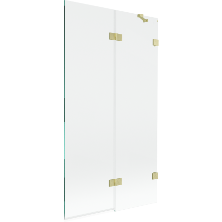 Mexen Lunar kádparaván 2-szárnyú jobb 100 x 150 cm, átlátszó, arany kefélt - 897-100-100-55-00-P