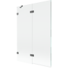 Mexen Lunar paravan de baie cu 2 panouri rabatabile, stânga 120 x 150 cm, transparent, gun metal - 897-120-100-95-00-L