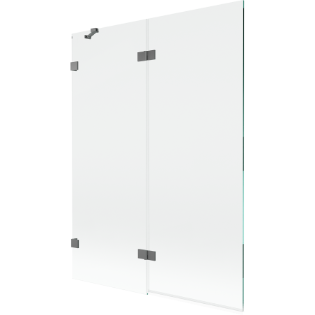 Mexen Lunar paravan cadă 2-canate stânga 130 x 150 cm, transparent, gun metal - 897-130-100-95-00-L