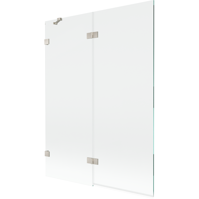 Mexen Lunar 2-szárnyú bal oldali kádparaván 130 x 150 cm, átlátszó, kefélt nikkel - 897-130-100-97-00-L