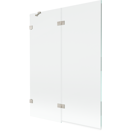 Mexen Lunar kétszárnyú bal oldali kádparaván 130 x 150 cm, átlátszó, kefélt nikkel - 897-130-100-97-00-L