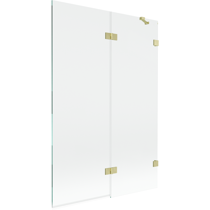 Mexen Lunar kétszárnyú fürdőkád paraván, jobb 120 x 150 cm, átlátszó, arany, matt - 897-120-100-55-00-P