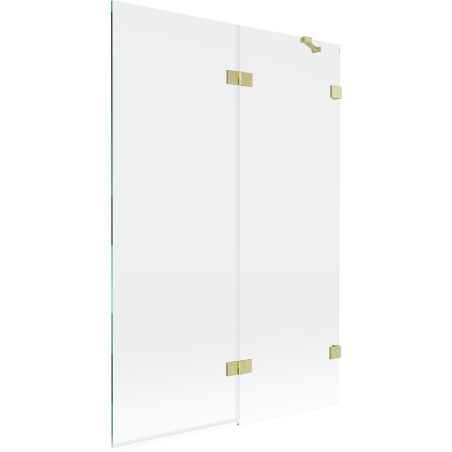 Mexen Lunar kétszárnyú fürdőkád paraván, jobb 120 x 150 cm, átlátszó, arany, matt - 897-120-100-55-00-P