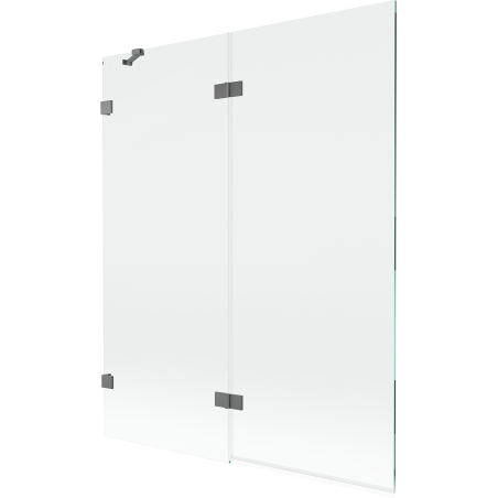 Mexen Lunar paravan de baie cu 2 panouri stânga 140 x 150 cm, transparent, gun metal - 897-140-100-95-00-L